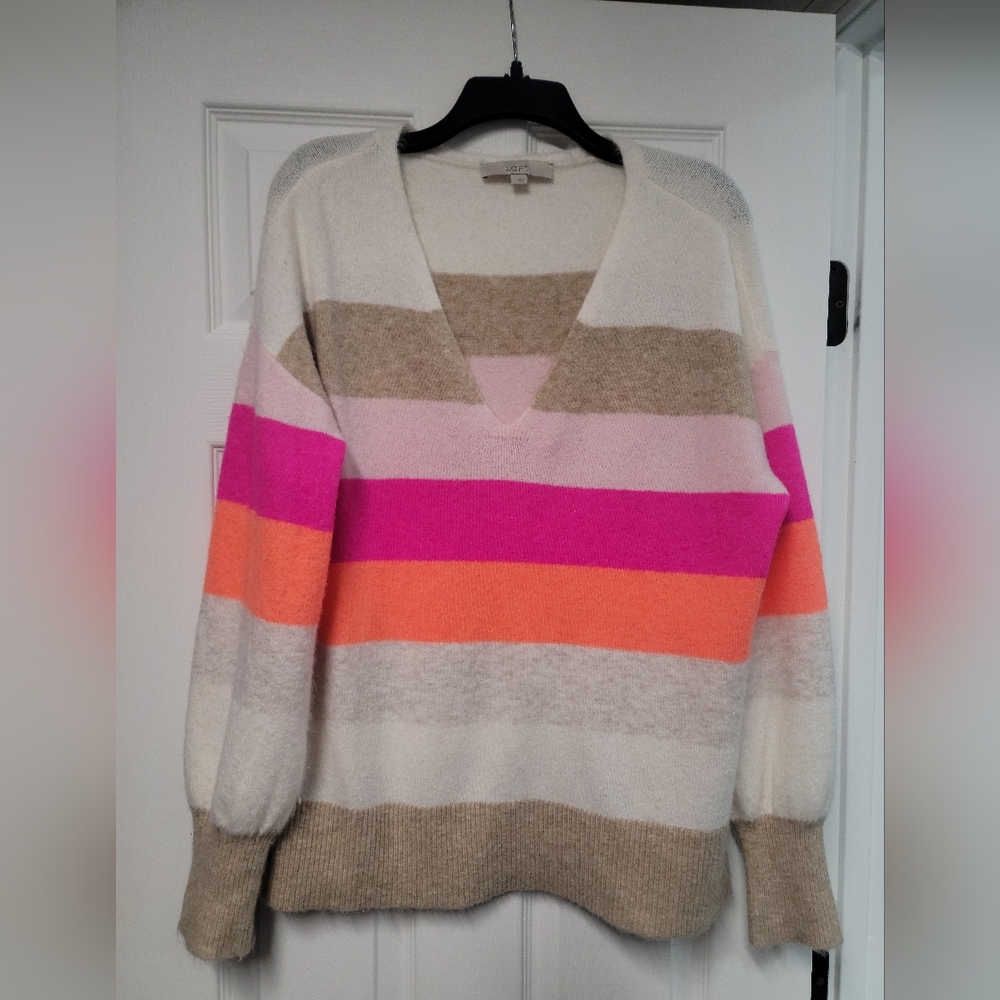 LOFT, large, multicolored sweater